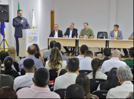 O secretário de Estado do Planejamento e Orçamento, Sergislei de Moura, apresentou os dados do PIB trimestral do Tocantins em evento na sede do Ruraltins, em Palmas